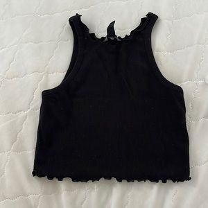 Black cropped tank top